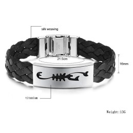 Bracciale In Pelle Di Titanio Con Scorpione Maschile Facile Da Usare