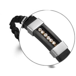 Bracciale In Pelle Di Titanio Nero Da Uomo, Con Reputazione Affidabile
