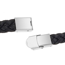 Bracciale In Pelle Di Titanio Nero Da Uomo, Con Reputazione Affidabile