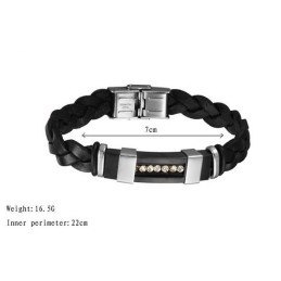 Bracciale In Pelle Di Titanio Nero Da Uomo, Con Reputazione Affidabile