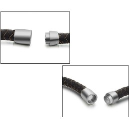 Bracciale Da Uomo In Pelle Di Titanio Marrone, Qualità E Quantità Garantite