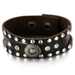 Bracciale In Pelle Di Titanio Retrò Da Uomo Di Eccellente Qualità