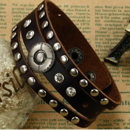 Bracciale In Pelle Di Titanio Retrò Da Uomo Di Eccellente Qualità