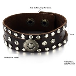 Bracciale In Pelle Di Titanio Retrò Da Uomo Di Eccellente Qualità