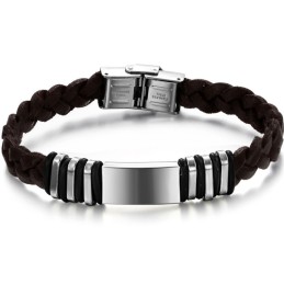 Bracciale In Pelle Di Titanio Marrone Di Qualità Affidabile
