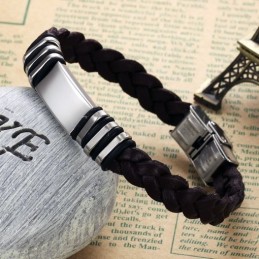 Bracciale In Pelle Di Titanio Marrone Di Qualità Affidabile