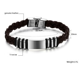 Bracciale In Pelle Di Titanio Marrone Di Qualità Affidabile