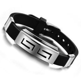 Bracciale In Silicone E Titanio Maschile Di Eccellente Qualità