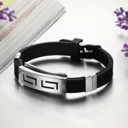 Bracciale In Silicone E Titanio Maschile Di Eccellente Qualità