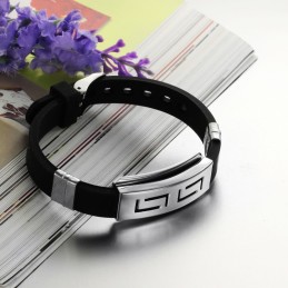Bracciale In Silicone E Titanio Maschile Di Eccellente Qualità