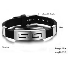 Bracciale In Silicone E Titanio Maschile Di Eccellente Qualità