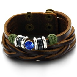 Completo Nelle Specifiche Bracciale In Pelle Di Titanio Con Strass