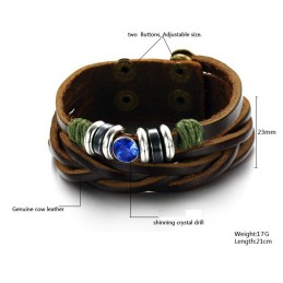 Completo Nelle Specifiche Bracciale In Pelle Di Titanio Con Strass