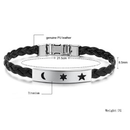 Bracciale In Pelle Di Titanio Resistente All'Uso