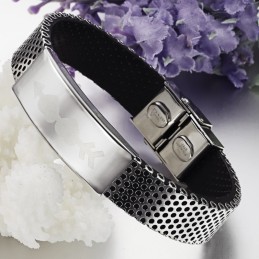 Bracciale In Pelle Di Titanio "To Have A Long Story"