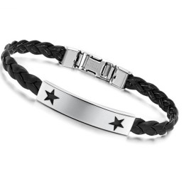 Bracciale In Pelle Di Titanio A Forma Di Stella Da Donna, Con Reputazione Affidabile