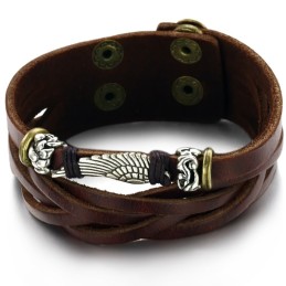 Bracciale In Pelle Di Titanio Da Uomo Di Alta Qualità