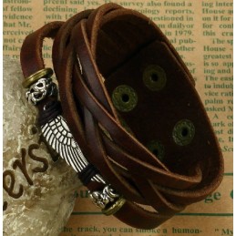 Bracciale In Pelle Di Titanio Da Uomo Di Alta Qualità