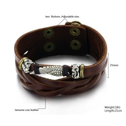 Bracciale In Pelle Di Titanio Da Uomo Di Alta Qualità
