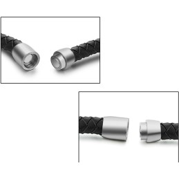 Bracciale In Pelle Di Titanio Nero Di Qualità Superiore