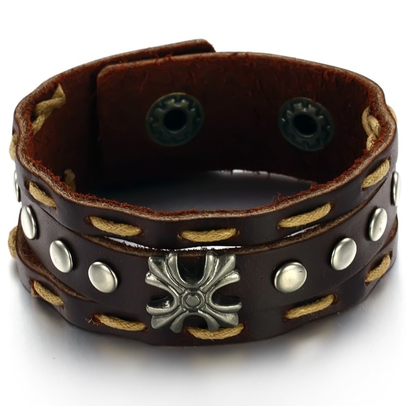Per Godere Di Un'Alta Reputazione In Patria E All'Estero, Bracciale Retrò In Pelle Di Titanio Per Godere Di Un'Alta Reputazione In Patria E All'Estero, Bracciale Retrò In Pelle Di Titanio