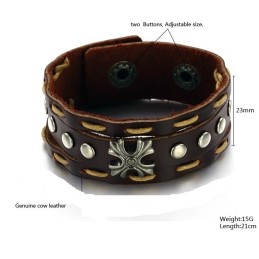 Per Godere Di Un'Alta Reputazione In Patria E All'Estero, Bracciale Retrò In Pelle Di Titanio