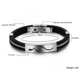 Bracciale In Silicone Di Titanio Cavo Durevole Nell'Uso