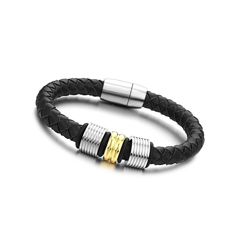 Ampia Varietà Di Bracciale In Pelle Di Titanio Nero Ampia Varietà Di Bracciale In Pelle Di Titanio Nero