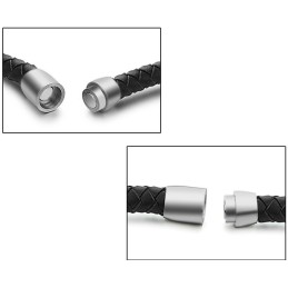 Ampia Varietà Di Bracciale In Pelle Di Titanio Nero