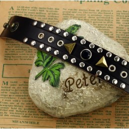 Bracciale In Pelle Di Titanio Retrò Di Alta Qualità Con Strass