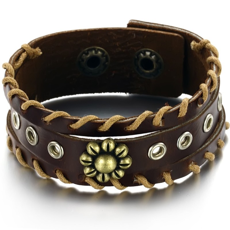 Bracciale In Pelle Di Titanio Retrò Di Eccellente Qualità Bracciale In Pelle Di Titanio Retrò Di Eccellente Qualità
