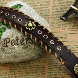 Bracciale In Pelle Di Titanio Retrò Di Eccellente Qualità