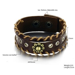 Bracciale In Pelle Di Titanio Retrò Di Eccellente Qualità