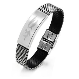 Bracciale In Pelle Di Titanio Da Uomo Durevole Nell'Uso