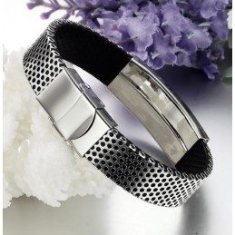 Bracciale In Pelle Di Titanio Da Uomo Durevole Nell'Uso