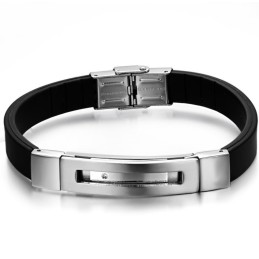 Bracciale In Silicone E Titanio Maschile Di Eccellente Qualità