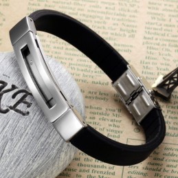 Bracciale In Silicone E Titanio Maschile Di Eccellente Qualità