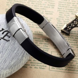 Bracciale In Silicone E Titanio Maschile Di Eccellente Qualità