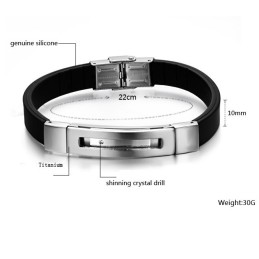 Bracciale In Silicone E Titanio Maschile Di Eccellente Qualità