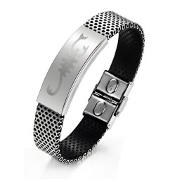 Bracciale In Pelle Di Titanio Scorpion Di Qualità Stabile