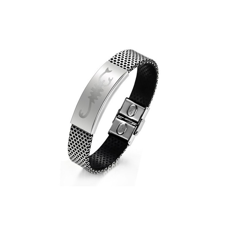 Bracciale In Pelle Di Titanio Scorpion Di Qualità Stabile Bracciale In Pelle Di Titanio Scorpion Di Qualità Stabile
