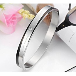 Bracciale In Titanio Di Qualità Stabile Per Gli Amanti Con Strass