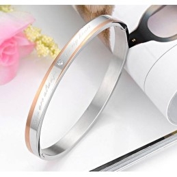 Bracciale In Titanio Di Qualità Stabile Per Gli Amanti Con Strass