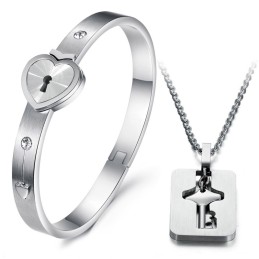 Bracciale In Titanio Di Alta Qualità A Forma Di Lucchetto Per Gli Amanti
