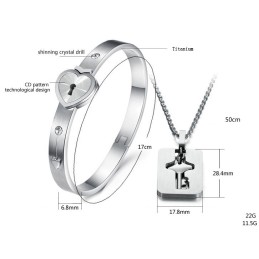 Bracciale In Titanio Di Alta Qualità A Forma Di Lucchetto Per Gli Amanti
