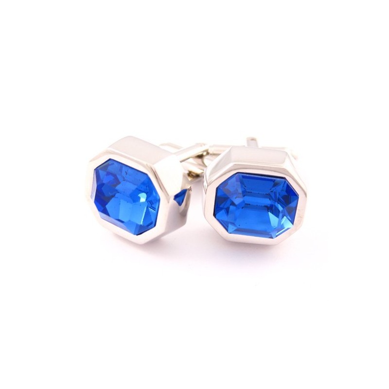 Gemelli In Titanio Alla Moda Con Opale Blu Freddo Gemelli In Titanio Alla Moda Con Opale Blu Freddo
