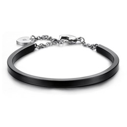 Bracciale In Titanio "To Have A Long Story" Con Scritta "Loveheart"