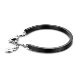 Bracciale In Titanio "To Have A Long Story" Con Scritta "Loveheart"