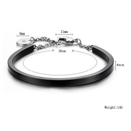 Bracciale In Titanio "To Have A Long Story" Con Scritta "Loveheart"
