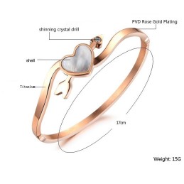 Braccialetto In Titanio Di Alta Qualità Per Donna A Forma Di Cuore